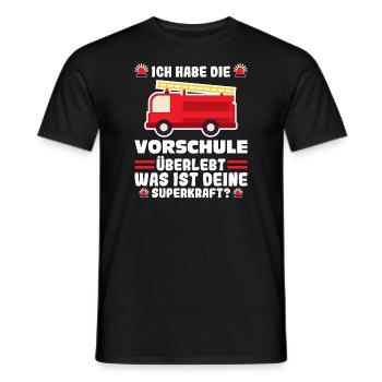 Vorschule Feuerwehr Vorschule Abschluss Geschenk - Männer T-Shirt - Schwarz - Vorne - AI Model Male 178 light (178cm)