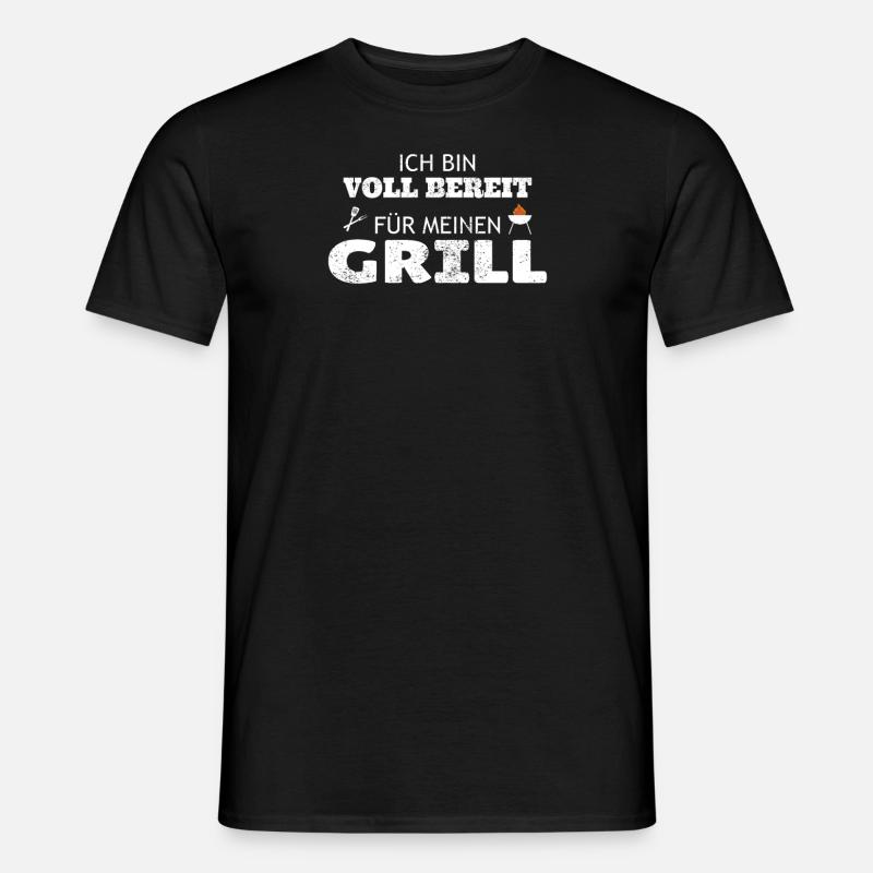 Grillen und Camper Geschenkidee - Männer T-Shirt - Schwarz