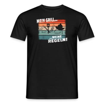 Grillen und Camper Geschenkidee - Männer T-Shirt - Schwarz - Vorne - AI Model Male 178 light (178cm)