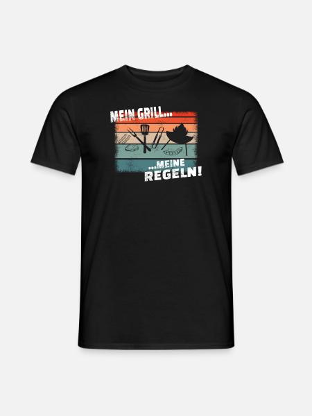 Grillen und Camper Geschenkidee - Männer T-Shirt - Schwarz
