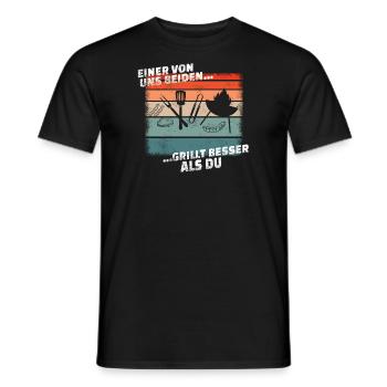 Grillen und Camper Geschenkidee - Männer T-Shirt - Schwarz - Vorne - AI Model Male 178 light (178cm)