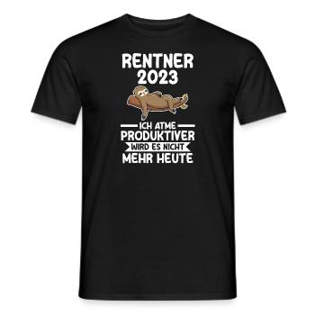 Rentner 2023 Faultier Ruhestand Geschenk - Männer T-Shirt - Schwarz - Vorne - AI Model Male 178 light (178cm)
