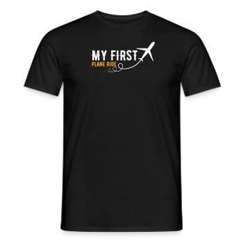 Mein erster Flug im Flugzeug Spruch stolz zu - Männer T-Shirt - Schwarz - Vorne - AI Model Male 178 light (178cm)