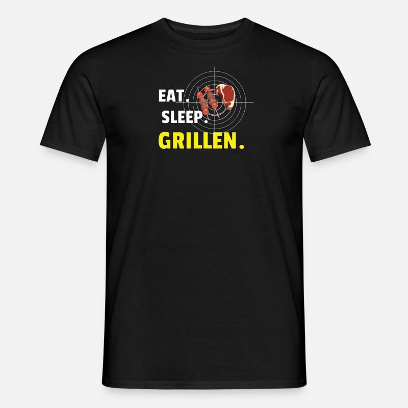 Grillen und Camper Geschenkidee - Männer T-Shirt - Schwarz