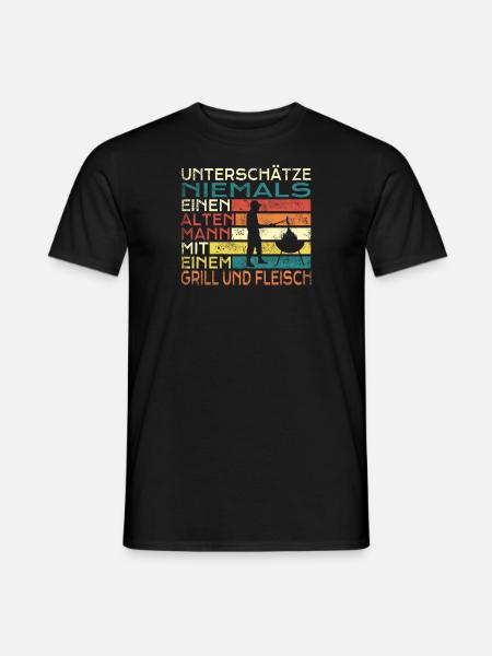 Grillen und Camper Geschenkidee - Männer T-Shirt - Schwarz