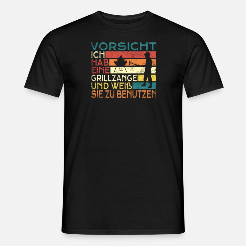 Grillen und Camper Geschenkidee - Männer T-Shirt - Schwarz