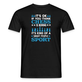 Funny Chess Game Saying Smart People Sport - Men's T-Shirt - black - Front - AI Model Male 178 light (178cm)