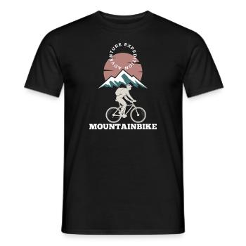 Mountainbike Abenteuer Expedition Radtour - Männer T-Shirt - Schwarz - Vorne - AI Model Male 178 light (178cm)