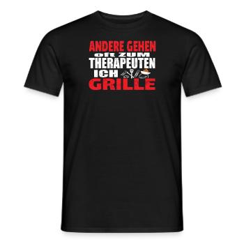 Grillen und Camper Geschenkidee - Männer T-Shirt - Schwarz - Vorne - AI Model Male 178 light (178cm)
