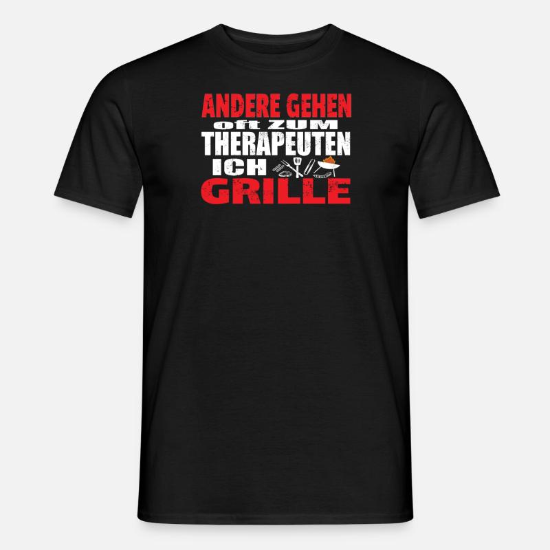Grillen und Camper Geschenkidee - Männer T-Shirt - Schwarz