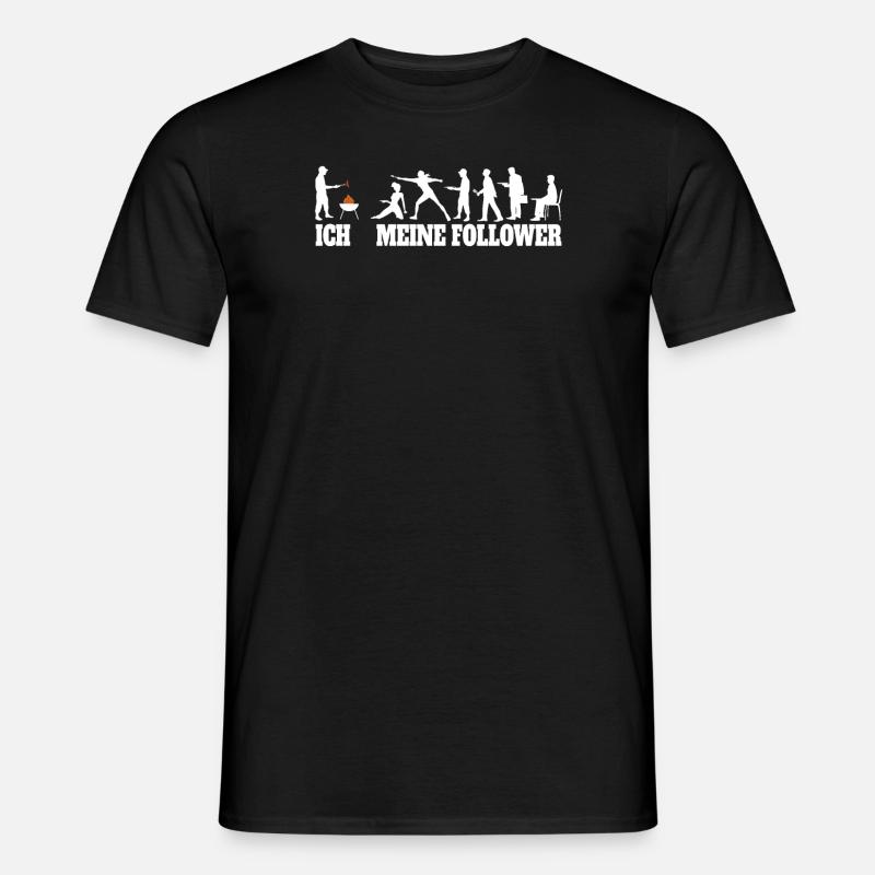 Grillen und Camper Geschenkidee - Männer T-Shirt - Schwarz