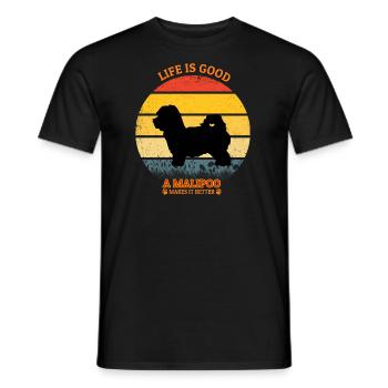 Life Is Good A Malipoo Makes It Better - Männer T-Shirt - Schwarz - Vorne - AI Model Male 178 light (178cm)