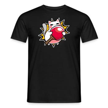Tischtennis Cat Pingpong Tournament Tennis - Männer T-Shirt - Schwarz - Vorne - AI Model Male 178 light (178cm)