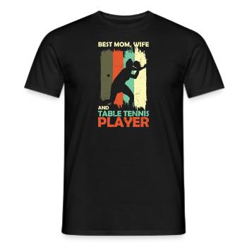 Beste Mutter, Ehefrau und Tischtennisspielerin - Männer T-Shirt - Schwarz - Vorne - AI Model Male 178 light (178cm)