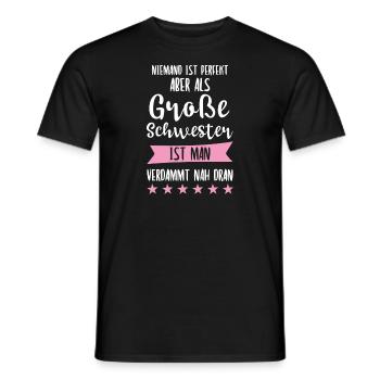 Große Schwester Familie Grosse Schwester Geschenk - Männer T-Shirt - Schwarz - Vorne - AI Model Male 178 light (178cm)
