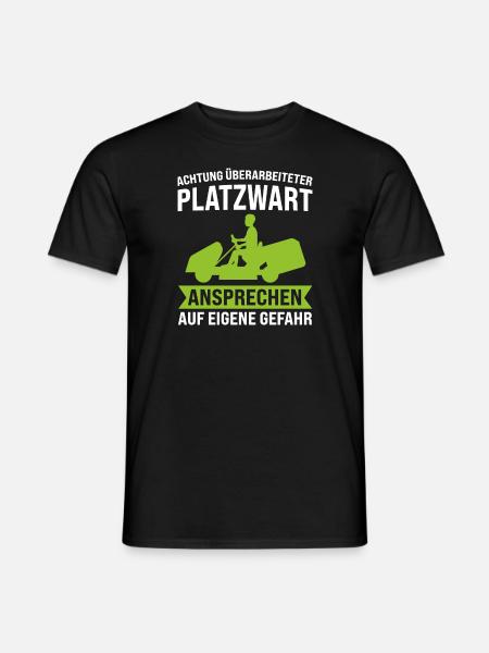 Platzwart Beruf Rasenflüsterer Geschenk - Männer T-Shirt - Schwarz