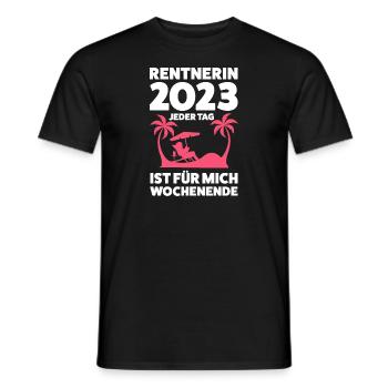 Rentnerin 2023 Rente Rentnerin Geschenk - Männer T-Shirt - Schwarz - Vorne - AI Model Male 178 light (178cm)