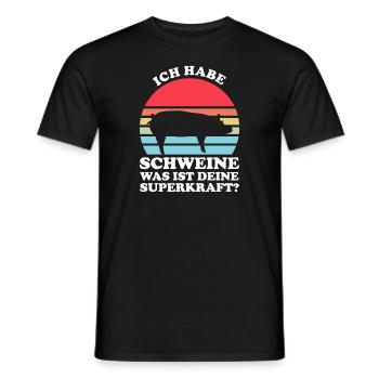 Schwein Bauer Schweinebauer Geschenk - Männer T-Shirt - Schwarz - Vorne - AI Model Male 178 light (178cm)