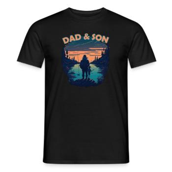 ANGLER DAD AND SON DESIGN I ANGELN I FISCHER - Männer T-Shirt - Schwarz - Vorne - AI Model Male 178 light (178cm)