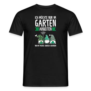 Garten-arbeit Gnome Gärtnerei Geschenk - Männer T-Shirt - Schwarz - Vorne - AI Model Male 178 light (178cm)