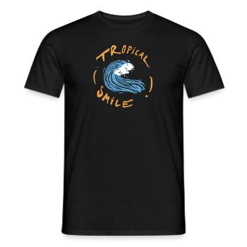 Summertime Funny Waves - Men's T-Shirt - black - Front - AI Model Male 178 light (178cm)