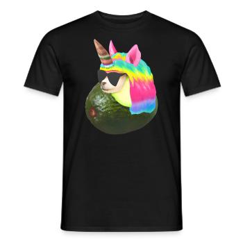 Glückliche Einhorn Avocado - Männer T-Shirt - Schwarz - Vorne - AI Model Male 178 light (178cm)