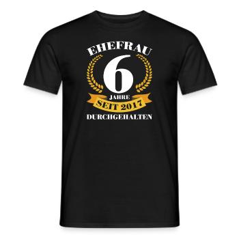 6. Hochzeitstag Ehefrau Zuckerhochzeit Geschenk - Männer T-Shirt - Schwarz - Vorne - AI Model Male 178 light (178cm)
