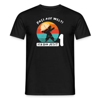 1.Geburtstag Dabbing 1 Jahr alt Geschenk - Männer T-Shirt - Schwarz - Vorne - AI Model Male 178 light (178cm)