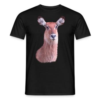 Wasserbock - Antilope - Wildtier in Afrika - Männer T-Shirt - Schwarz - Vorne - AI Model Male 178 light (178cm)