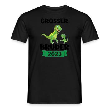 T-Rex Dino Dinosaurier Brüder Geschenk - Männer T-Shirt - Schwarz - Vorne - AI Model Male 178 light (178cm)