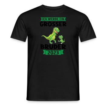 T-Rex Dino Dinosaurier Brüder Geschenk - Männer T-Shirt - Schwarz - Vorne - AI Model Male 178 light (178cm)
