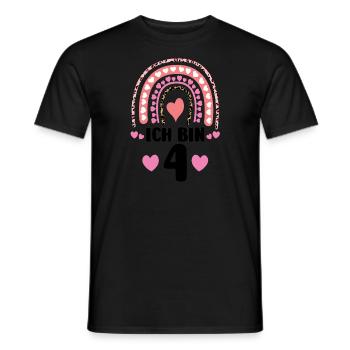 4.Geburtstag Regenbogen Geburtstagsparty Gesche - Männer T-Shirt - Schwarz - Vorne - AI Model Male 178 light (178cm)