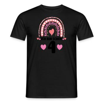 4.Geburtstag Regenbogen Geburtstagsfeier Geschenk - Männer T-Shirt - Schwarz - Vorne - AI Model Male 178 light (178cm)