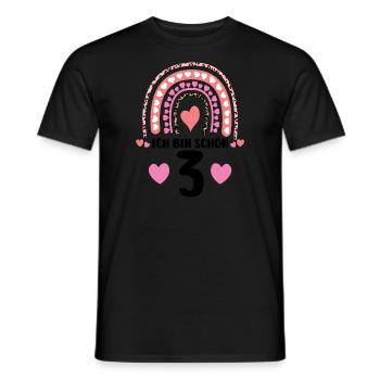 3.Geburtstag Regenbogen Geburtstagsfeier Geschenk - Männer T-Shirt - Schwarz - Vorne - AI Model Male 178 light (178cm)