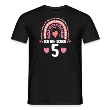 4.Geburtstag Regenbogen 4 Jahre alt Geschenk - Männer T-Shirt - Schwarz - Vorne - AI Model Male 178 light (178cm)