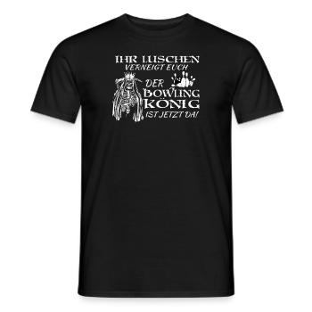 Bowling Zubehör mit Bowling Motiv - Männer T-Shirt - Schwarz - Vorne - AI Model Male 178 light (178cm)