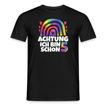 4.Geburtstag Regenbogen 4 Jahre alt Geschenk - Männer T-Shirt - Schwarz - Vorne - AI Model Male 178 light (178cm)