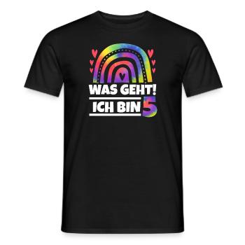 4.Geburtstag Regenbogen 4 Jahre alt Geschenk - Männer T-Shirt - Schwarz - Vorne - AI Model Male 178 light (178cm)