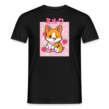 Cottagecore Ästhetisch Otaku Anime Japanisch Milch - Männer T-Shirt - Schwarz - Vorne - AI Model Male 178 light (178cm)