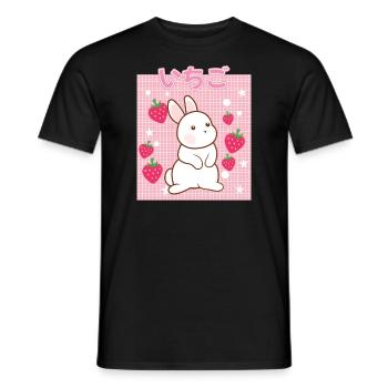 Cottagecore Erdbeermilch Otaku Anime Japanischer M - Männer T-Shirt - Schwarz - Vorne - AI Model Male 178 light (178cm)