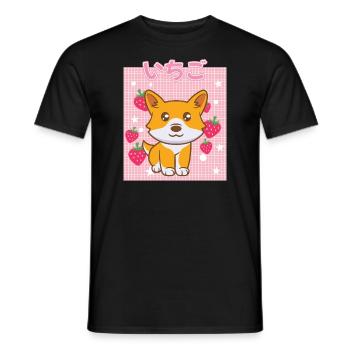 Cottagecore Erdbeermilch Otaku Anime Japanischer M - Männer T-Shirt - Schwarz - Vorne - AI Model Male 178 light (178cm)