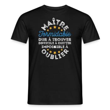cadeau fin d'année Cadeau maitre d'école - T-shirt homme - noir - Devant - AI Model Male 178 light (178cm)