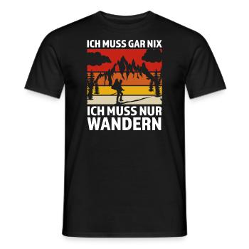 Wandern Berge Bergsteiger Geschenk - Männer T-Shirt - Schwarz - Vorne - AI Model Male 178 light (178cm)