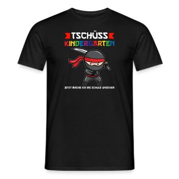 Schulkind Ninja Schulbeginn Geschenk - Männer T-Shirt - Schwarz - Vorne - AI Model Male 178 light (178cm)
