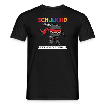 Schulkind Ninja Schulanfänger Geschenk - Männer T-Shirt - Schwarz - Vorne - AI Model Male 178 light (178cm)