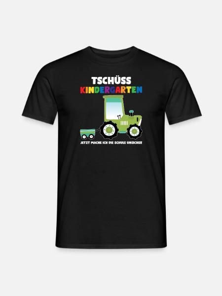 Schulkind Traktor Schulbeginn Geschenk - Männer T-Shirt - Schwarz