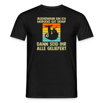 Faultier Sarkasmus Faultiere Geschenk - Männer T-Shirt - Schwarz - Vorne - AI Model Male 178 light (178cm)