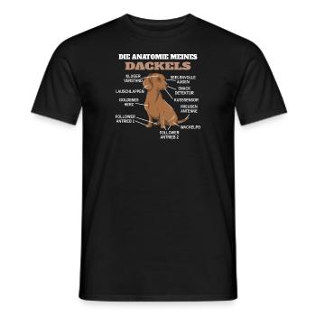Hund Dackel Hundebesitzer Gechenkidee - Männer T-Shirt - Schwarz - Vorne - AI Model Male 178 light (178cm)
