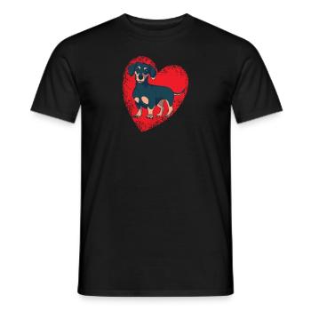 Hund Dackel Hundebesitzer Gechenkidee - Männer T-Shirt - Schwarz - Vorne - AI Model Male 178 light (178cm)
