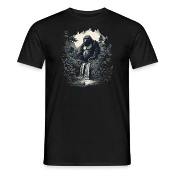 Gorilla Affe Tier Baby Jungtier Äffchen Gorillas - Männer T-Shirt - Schwarz - Vorne - AI Model Male 178 light (178cm)